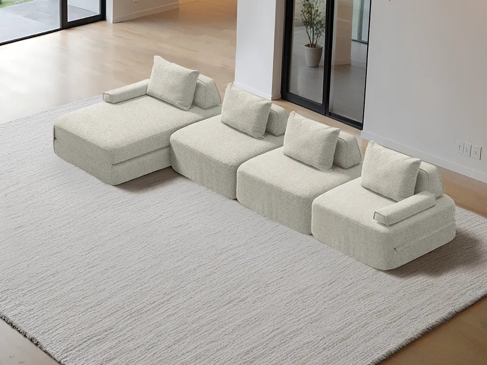 Cushie Modular 4-Seater Chaise (4.01m) - Cream