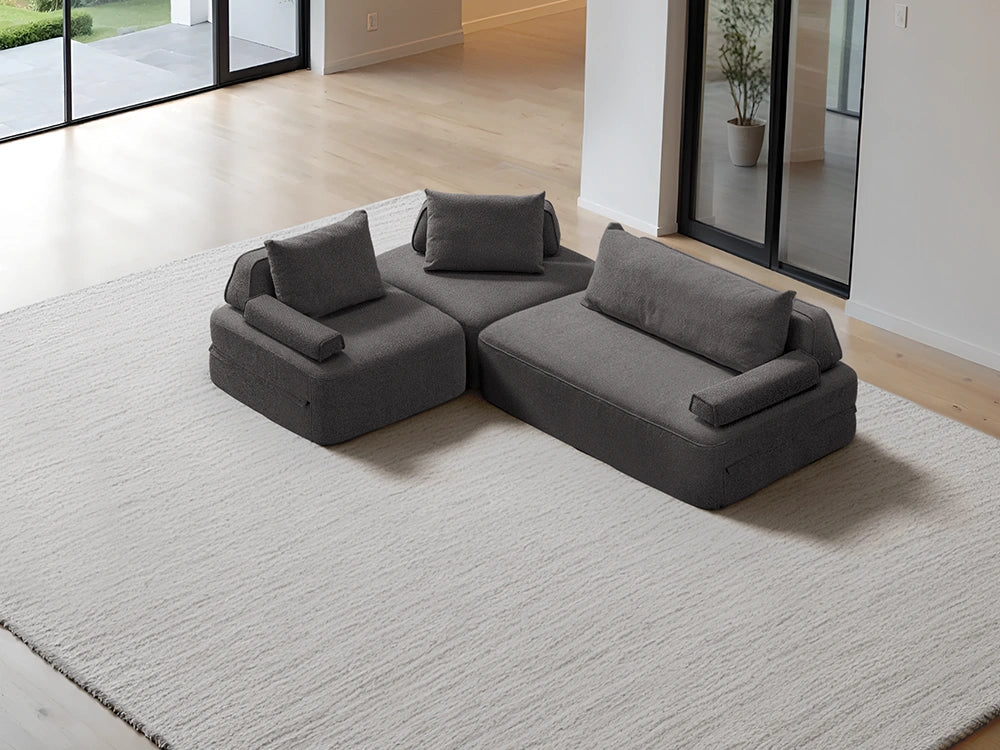 Cushie Modular 4-Seater Corner (2.55m) - Charcoal