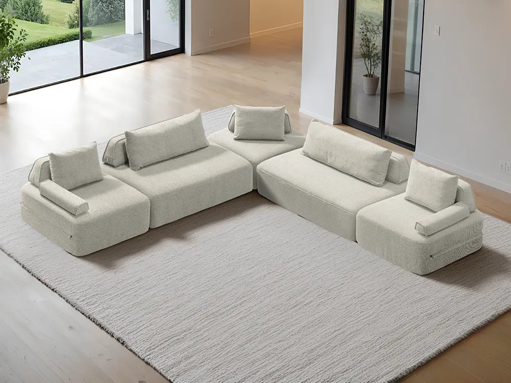 Cushie Modular 7-Seater Corner (3.57m) - Cream