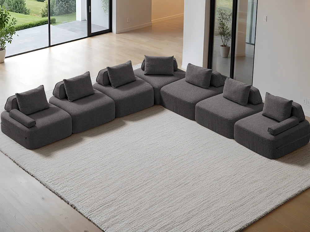 Cushie Modular 7-Seater Corner (4.06m) - Charcoal