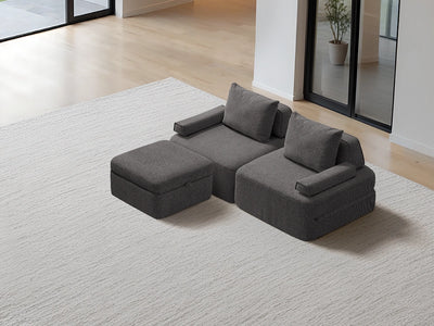 Cushie Modular 2-Seater Sectional (80") - Charcoal