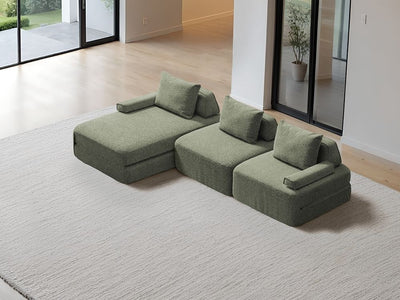 Cushie Modular 3-Seater Sectional (118") - Sage