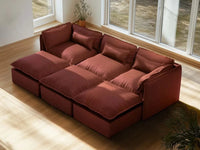 Lifely Modular 3 Seater Sofa Bed - Rust