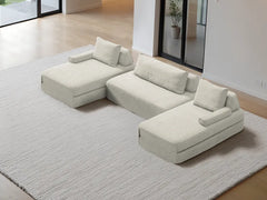 U-Shaped Chaise / 4-Seater U-Shaped Double Chaise 3.47m / Cream