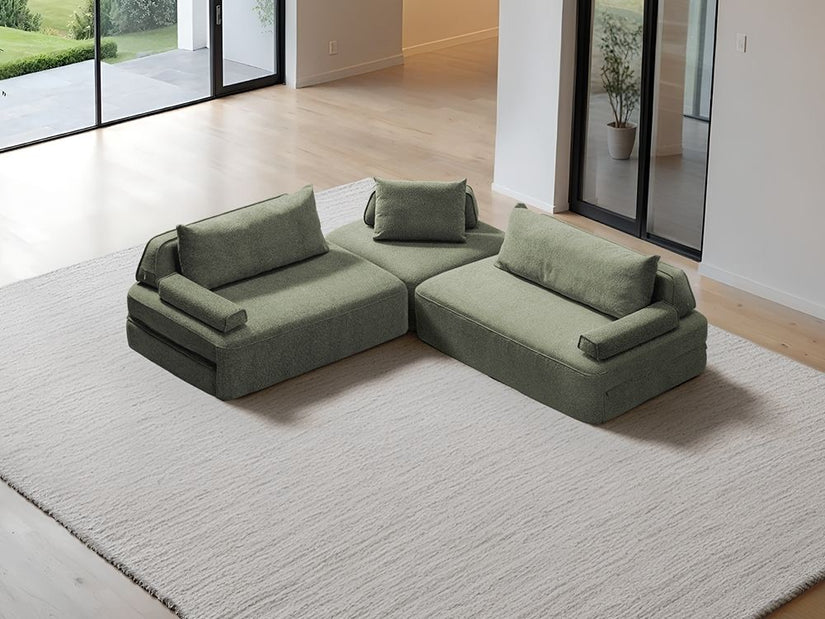 Cushie Modular 5-Seater Corner (2.55m) - Sage