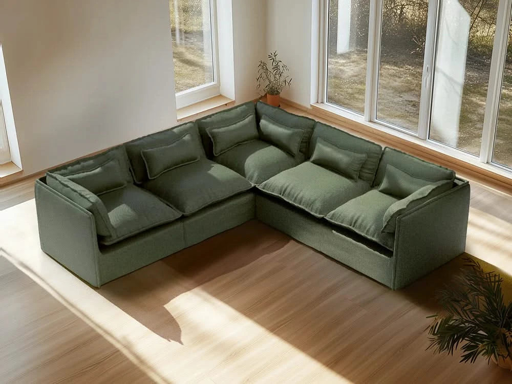 Lifely Modular 5 Seater Corner - Olive Green