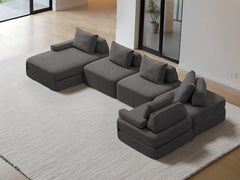 U-Shaped Chaise / 5-Seater U-Shaped Chaise 4.01m / Charcoal