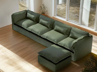 Lifely Modular 4 Seater Sofa Ottoman - Olive Green