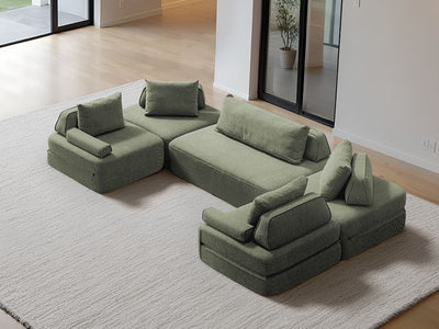 Cushie Modular 6-Seater U-Shaped Sectional (140") - Sage