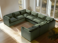 Lifely Modular 8 Seater U-Sectional - Olive Green