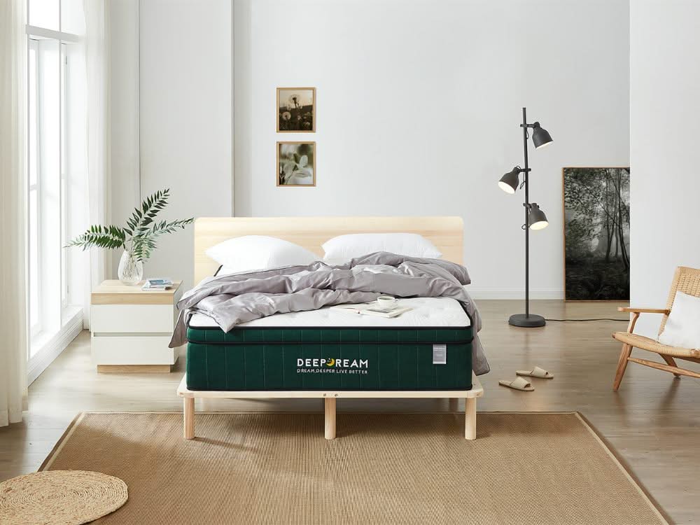 Cali Bed Frame Green Tea combo - Natural