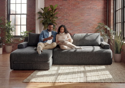 Cushie Modular 3-Seater Sectional (98") - Charcoal