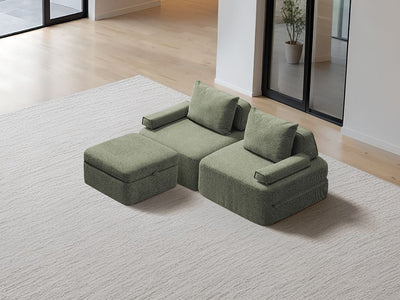 Cushie Modular 2-Seater Sectional (80") - Sage