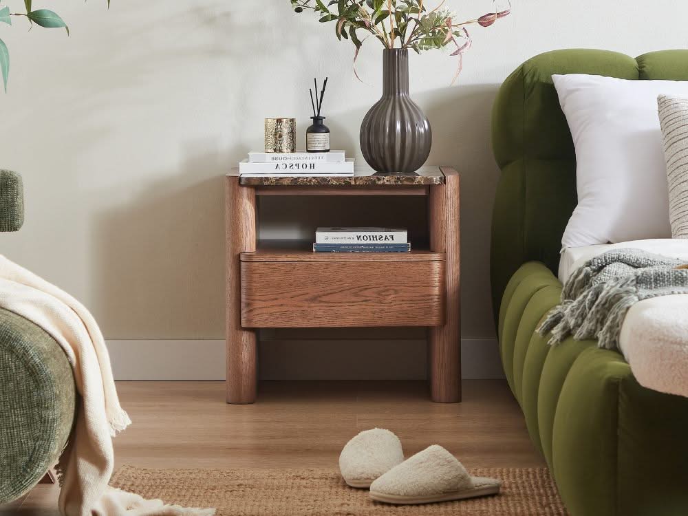 Hank Bedside Table - Walnut