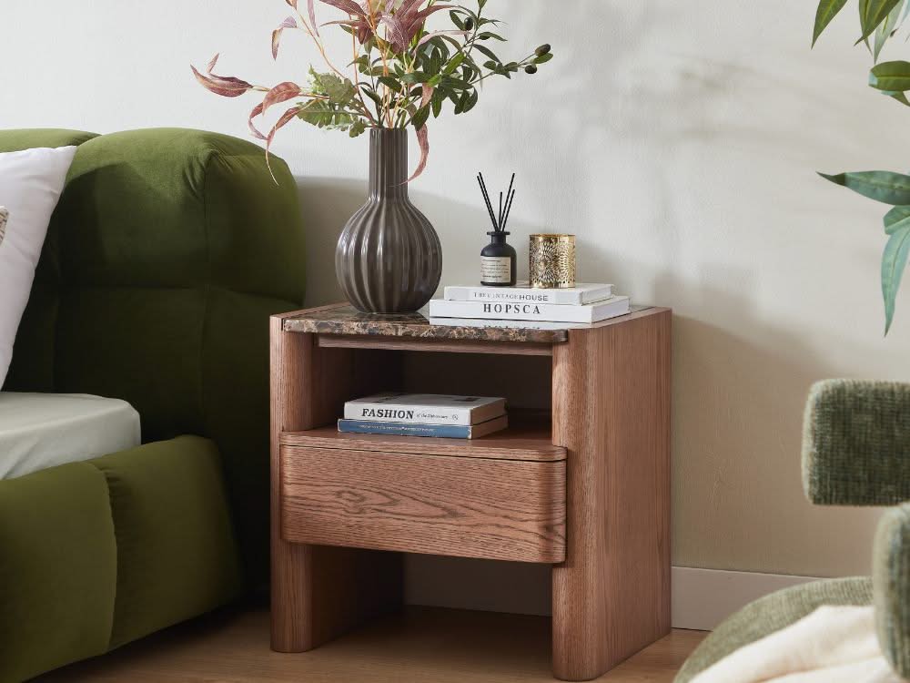 Hank Bedside Table - Walnut