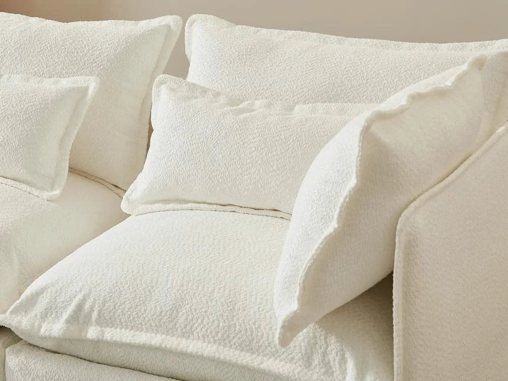 Lifely Modular 5 Seater Corner Ottoman - White Boucle