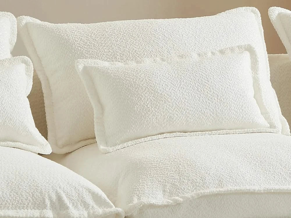 Lifely Modular 5 Seater Corner Ottoman - White Boucle