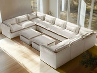 Lifely Modular 9 Seater U-Sectional Ottoman - White Boucle