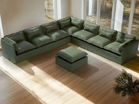 Lifely Modular 7 Seater Corner Ottoman - Olive Green
