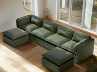 Lifely Modular 4 Seater U-Sectional - Olive Green