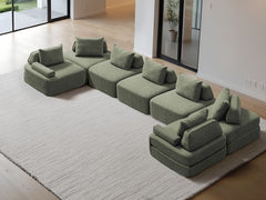U-Shaped Chaise / 7-Seater U-Shaped Chaise 5.08m / Sage Green