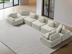 U-Shaped Chaise / 7-Seater U-Shaped Chaise 5.08m / Cream