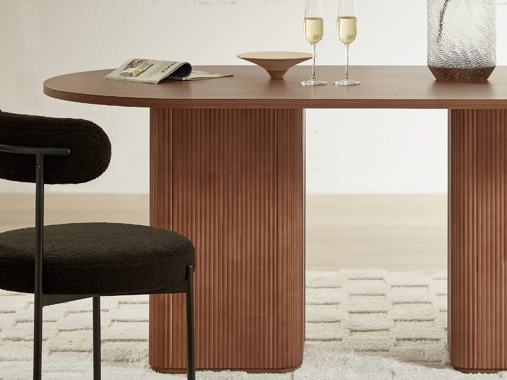 Tate 6 Seater Dining Table - Walnut