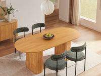 Tate 6/8/10 Seater Extendable Natural & Green Dining Table Set