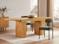 Tate 6/8/10 Seater Extendable Natural & Green Dining Table Set