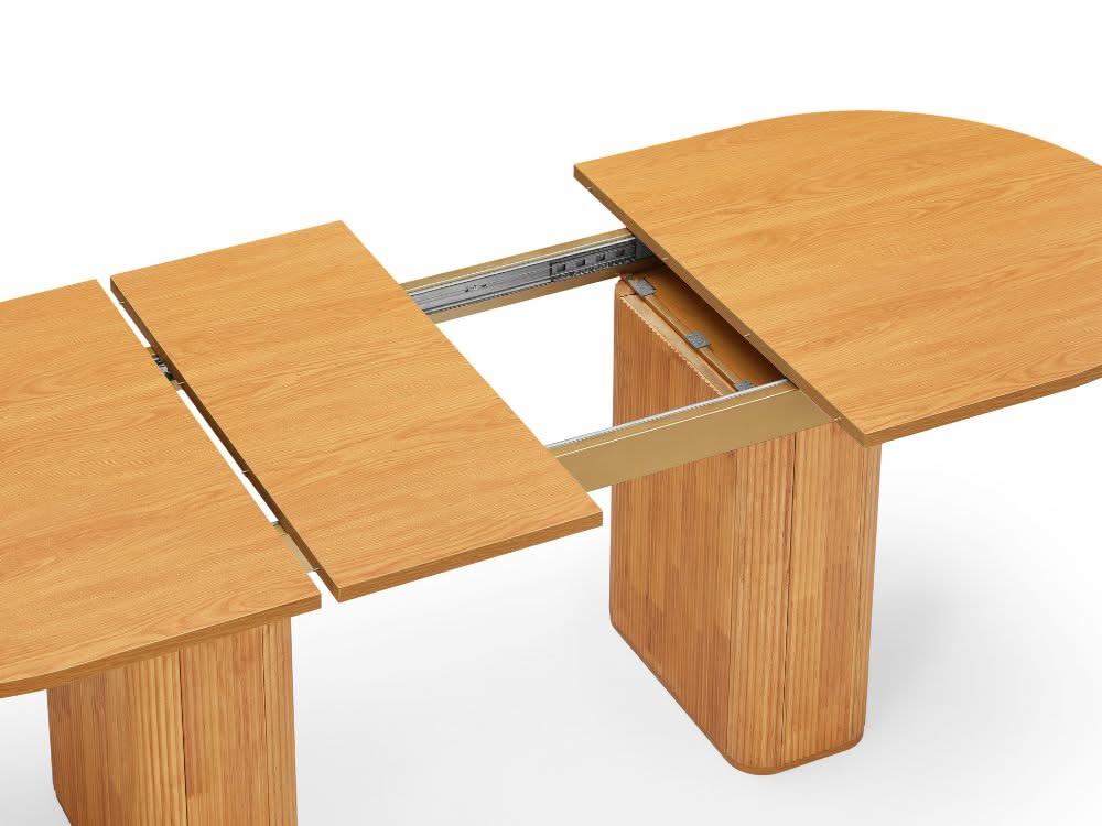 Tate 6/8/10 Seater Extendable Natural & Green Dining Table Set