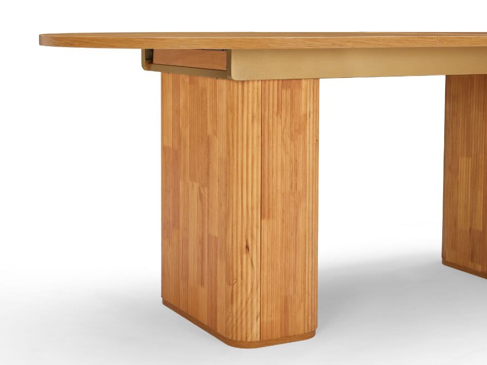 Tate 6/8/10 Seater Extendable Natural & Green Dining Table Set