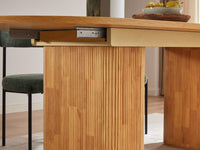 Tate 6/8/10 Seater Extendable Natural & Green Dining Table Set