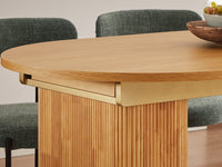 Tate 6/8/10 Seater Extendable Natural & Green Dining Table Set