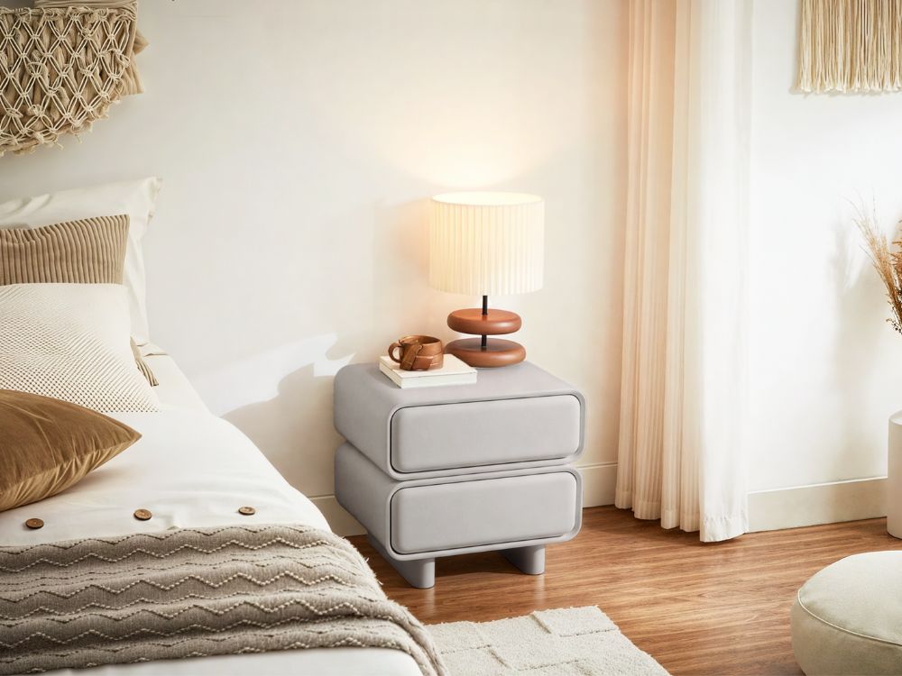 Twix Bedside Table Grey